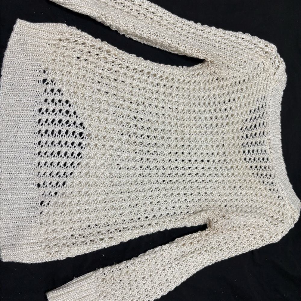 Rue21 Cream Crew Neck Sweater with Airy Knit Design